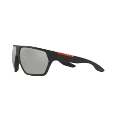 PRADA LINEA ROSSA PS 08US - DG02B0 GOMMA NERA | OCCHIALE DA SOLE UOMO CALIBRO 67