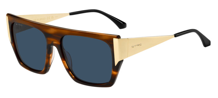 Occhiali da sole Etro neri modello 0051/G/S lucidi, indossati da una persona con lenti scure e logo Etro visibile sull'asta.