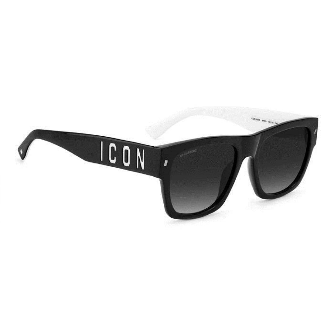 OCCHIALE DA SOLE UOMO DSQUARED2 ICON 0004/S - 80S 9O NERO BIANCO