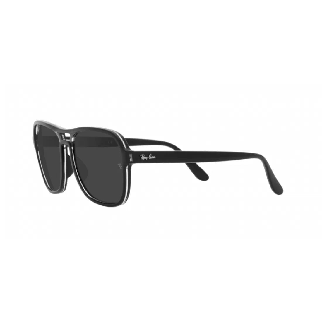 OCCHIALE DA SOLE UNISEX RAY-BAN RB 4356 STATE SIDE 654548 NERO TRASPARENTE NERO
