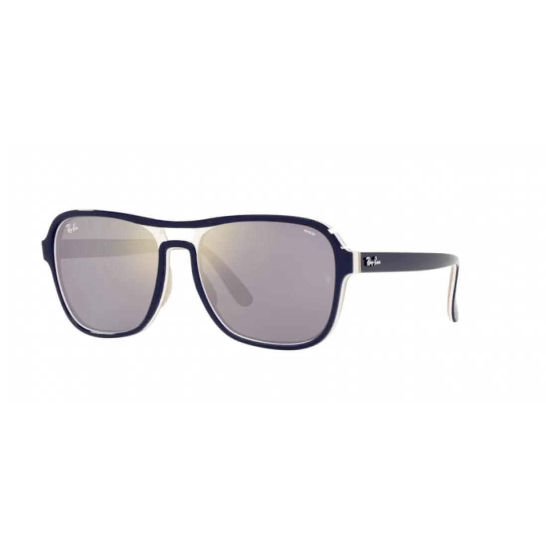 OCCHIALE DA SOLE UNISEX RAY-BAN RB 4356 STATE SIDE 6548B3 BLU CREMOSO MARRONE CHIARO