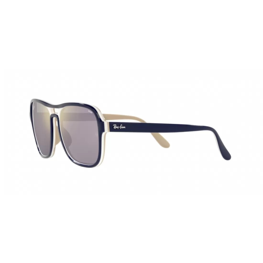 OCCHIALE DA SOLE UNISEX RAY-BAN RB 4356 STATE SIDE 6548B3 BLU CREMOSO MARRONE CHIARO