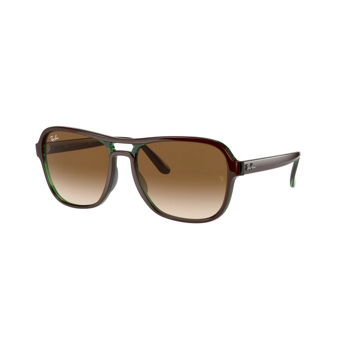 OCCHIALE DA SOLE UNISEX RAY-BAN RB 4356 STATE SIDE 660451 MARRONE TRASPARENTE VERDE MARRONE