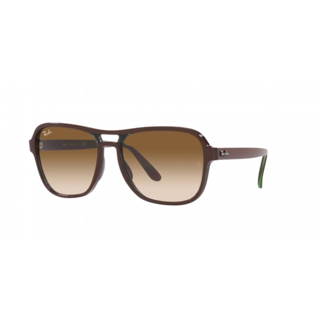 OCCHIALE DA SOLE UNISEX RAY-BAN RB 4356 STATE SIDE 660451 MARRONE TRASPARENTE VERDE MARRONE
