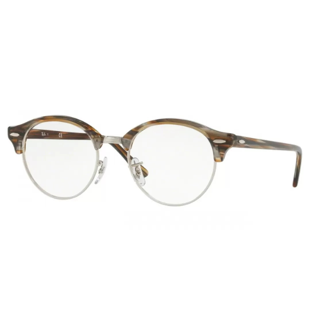 OCCHIALE DA VISTA UNISEX RAY-BAN RX 4246V CLUBROUND 5749 GRIGIO-MARRONE SPOGLIATO CALIBRO 49