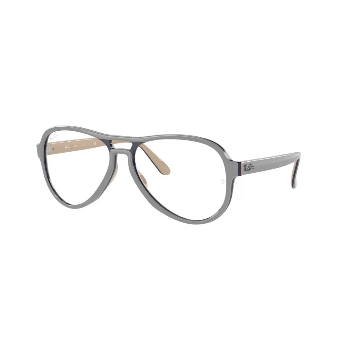 OCCHIALE DA VISTA UNISEX RAY-BAN RX 4355V VAGABOND 8133 GRIGIO CHIARO BLU MARRONE CHIARO CALIBRO 55