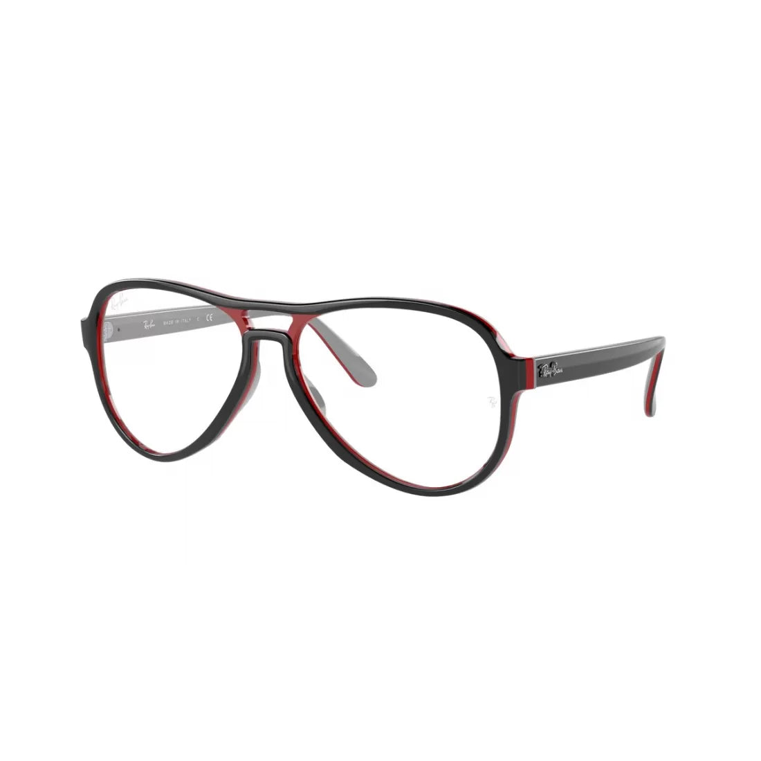 OCCHIALE DA VISTA UNISEX RAY-BAN RX 4355V VAGABOND 8136 NERO ROSSO GRIGIO CHIARO CALIBRO 55