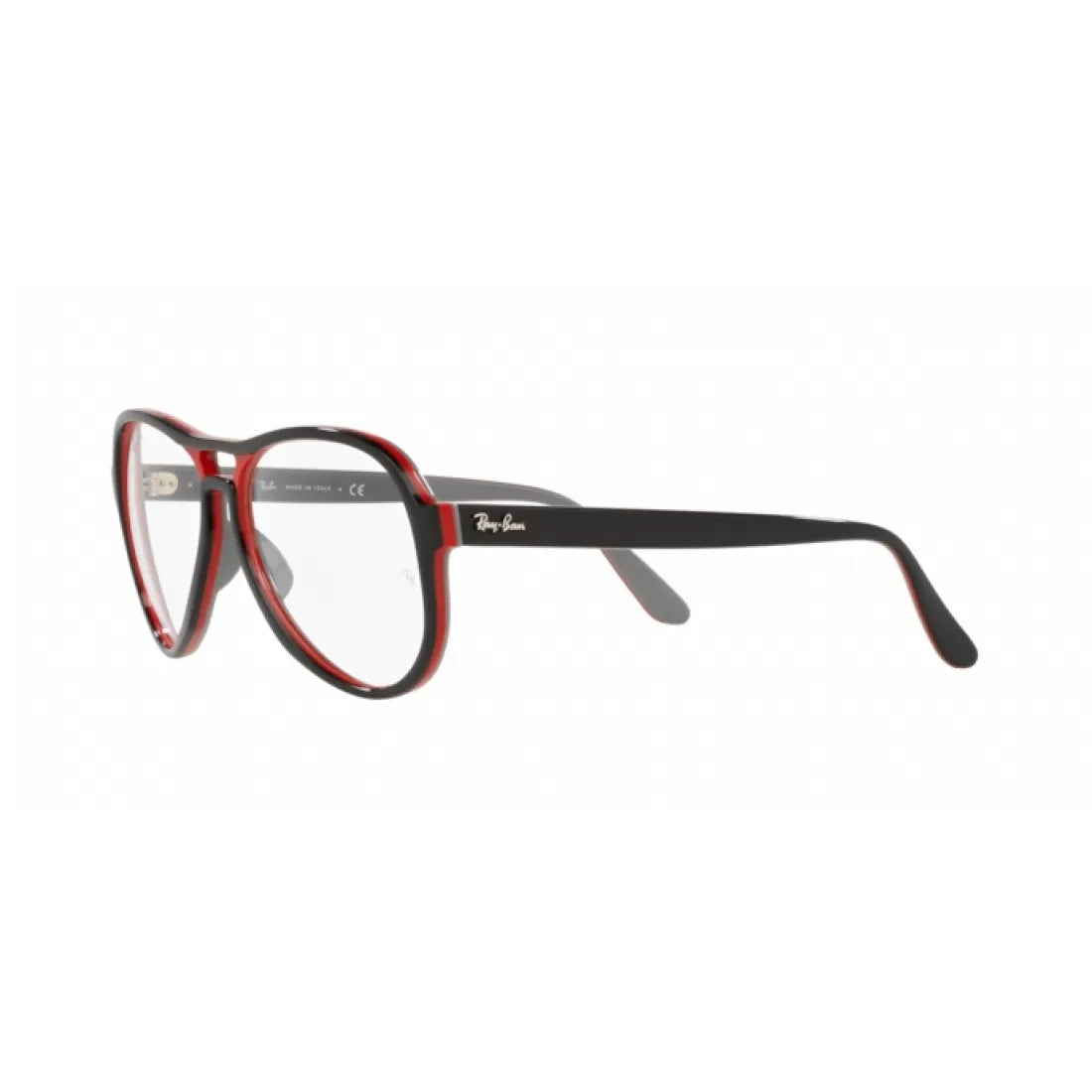 OCCHIALE DA VISTA UNISEX RAY-BAN RX 4355V VAGABOND 8136 NERO ROSSO GRIGIO CHIARO CALIBRO 55