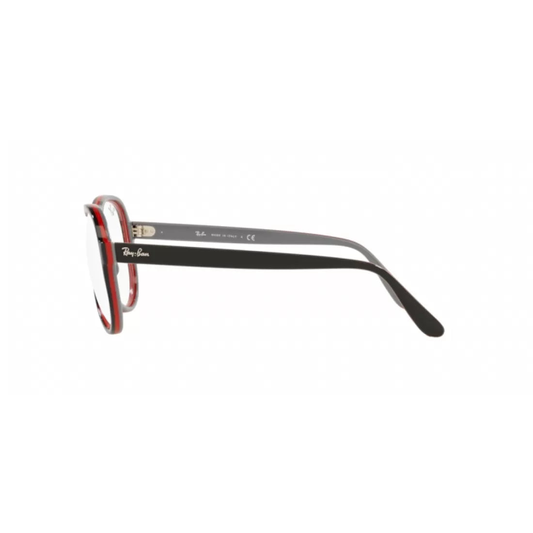 OCCHIALE DA VISTA UNISEX RAY-BAN RX 4355V VAGABOND 8136 NERO ROSSO GRIGIO CHIARO CALIBRO 55