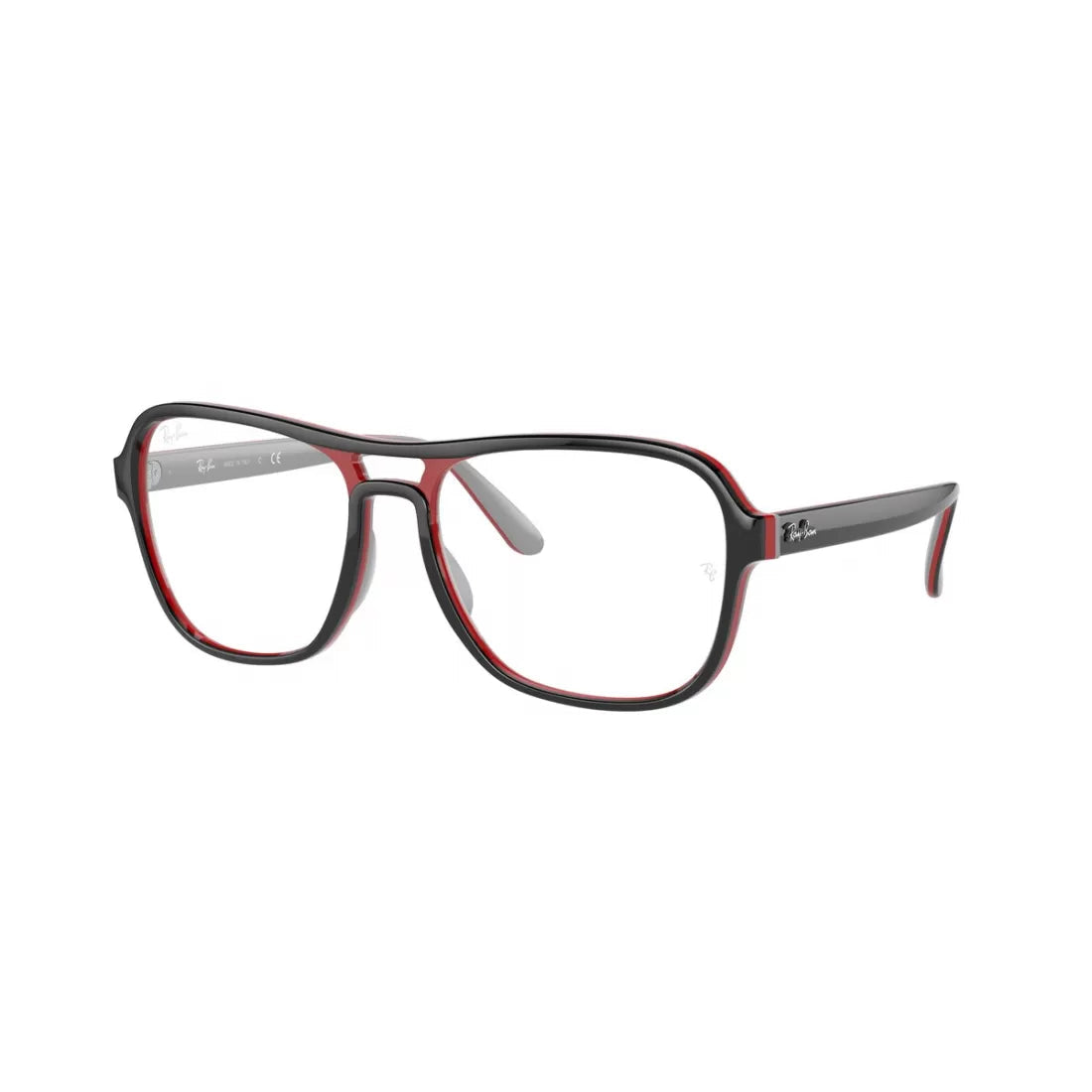 OCCHIALE DA VISTA UNISEX RAY-BAN RX 4356V STATESIDE 8136 NERO ROSSO GRIGIO CHIARO CALIBRO 58