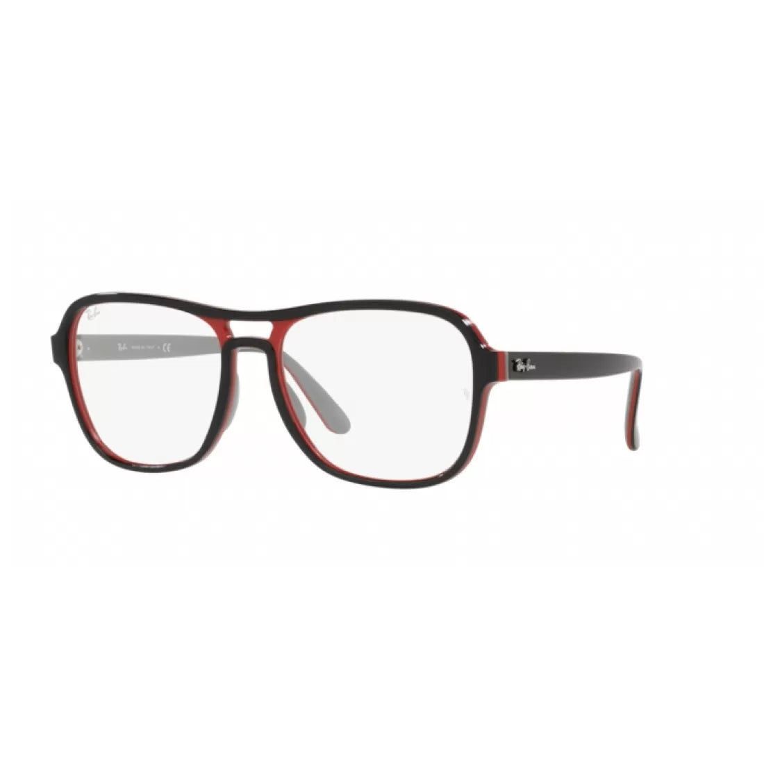 OCCHIALE DA VISTA UNISEX RAY-BAN RX 4356V STATESIDE 8136 NERO ROSSO GRIGIO CHIARO CALIBRO 58