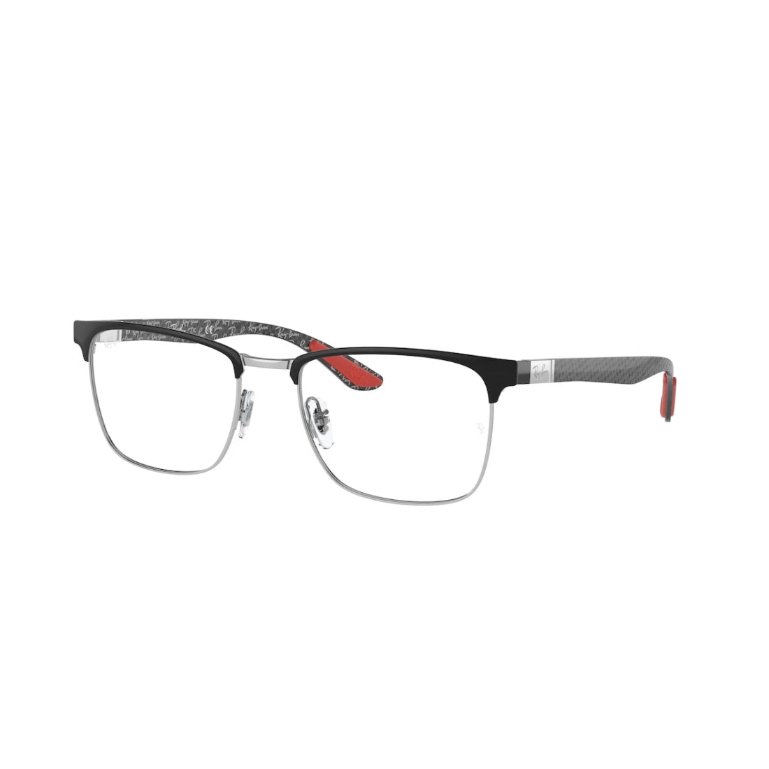 OCCHIALE DA VISTA UNISEX RAY-BAN RX 8421 - 2861 NERO SU ARGENTO CALIBRO 52