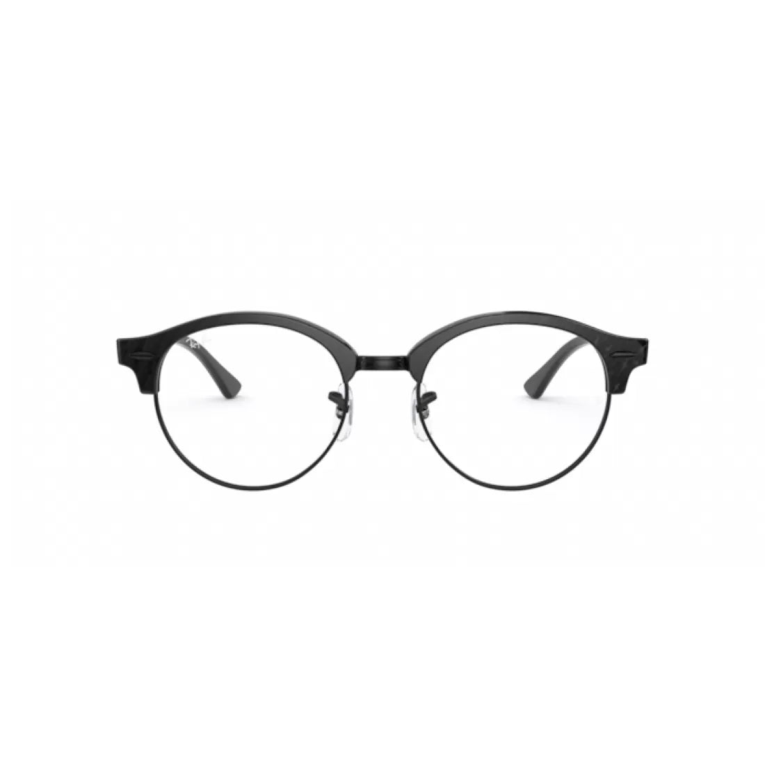 OCCHIALE DA VISTA UNISEX RAY-BAN RX 4246V CLUBROUND 8049 PARTE SUPERIORE RUGOSA NERO SU NERO CALIBRO 47