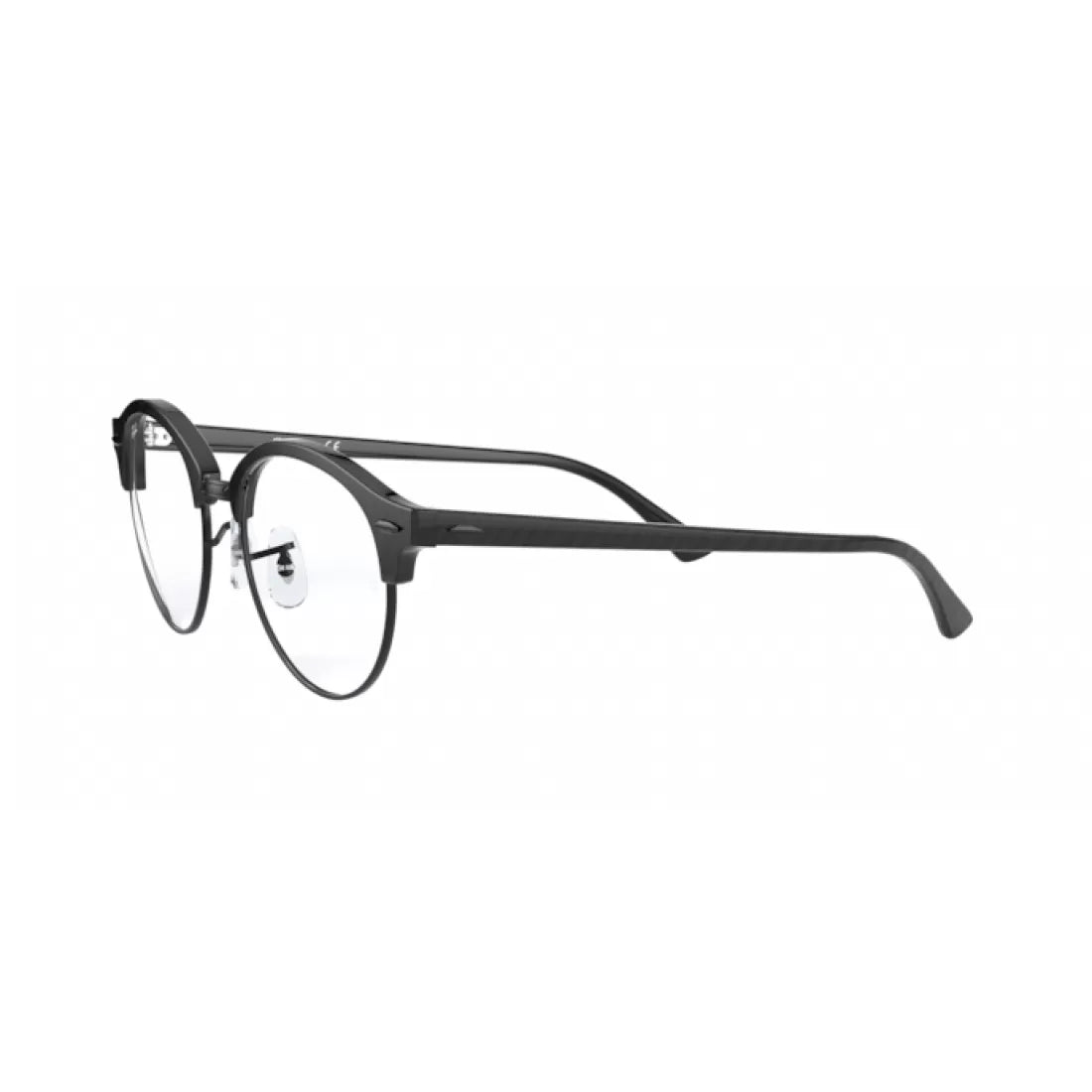 OCCHIALE DA VISTA UNISEX RAY-BAN RX 4246V CLUBROUND 8049 PARTE SUPERIORE RUGOSA NERO SU NERO CALIBRO 47