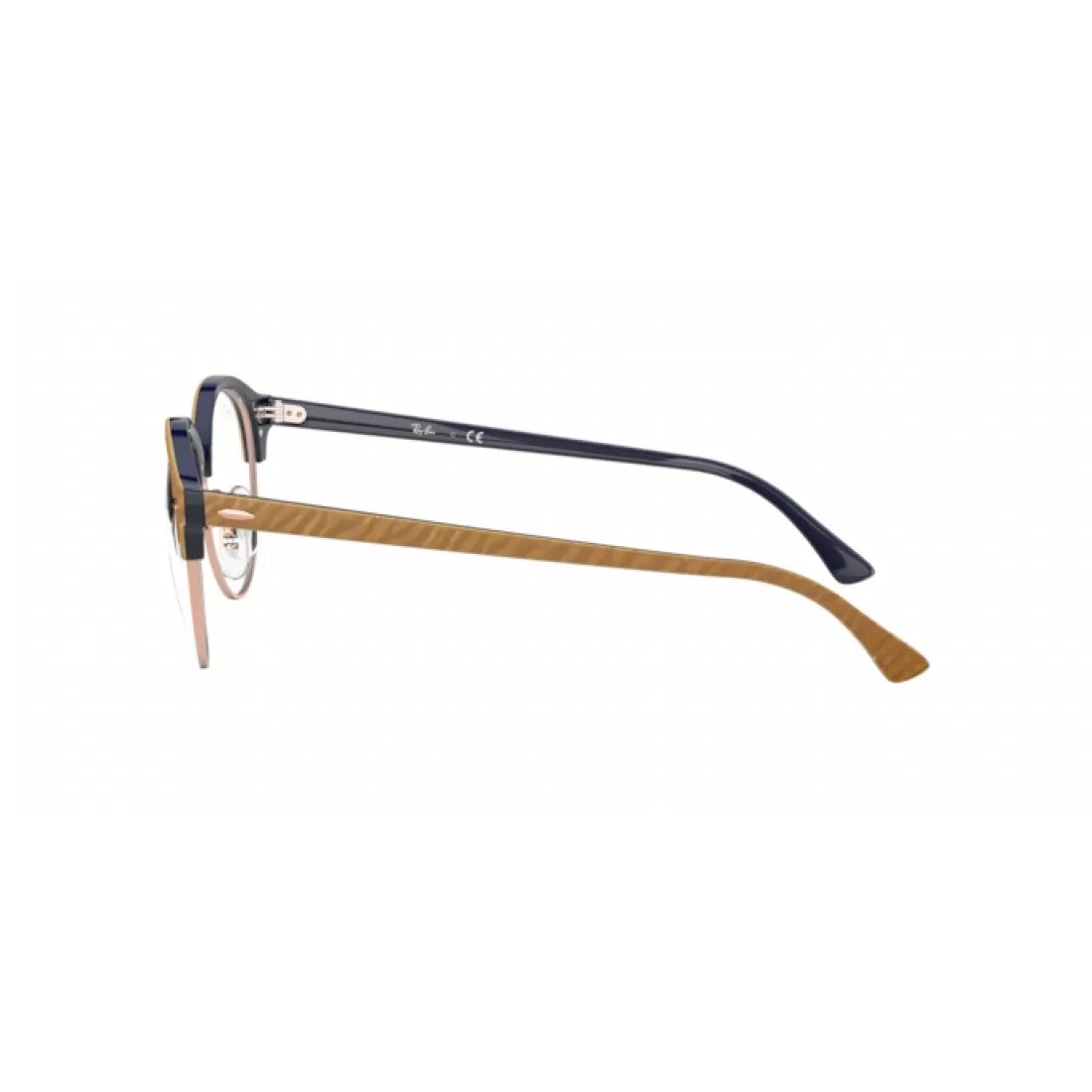 OCCHIALE DA VISTA UNISEX RAY-BAN RX 4246V CLUBROUND 8051 TOP STROPICCIATO BEIGE SU BLU CALIBRO 47