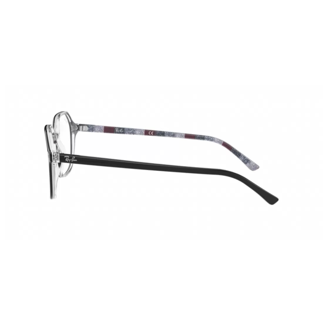 OCCHIALE DA VISTA UNISEX RAY-BAN RX 5394 JOHN 8089 NERO SU CHEVRON GRIGIO BORDEAUX CALIBRO 51