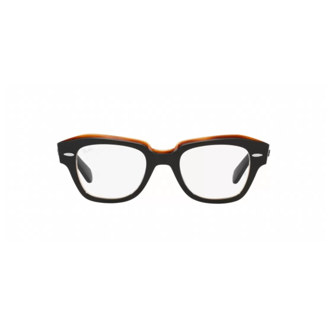 OCCHIALE DA VISTA UNISEX RAY-BAN RX 5486 STATE STREET 8096 NERO SU MARRONE TRASPARENTE CALIBRO 48