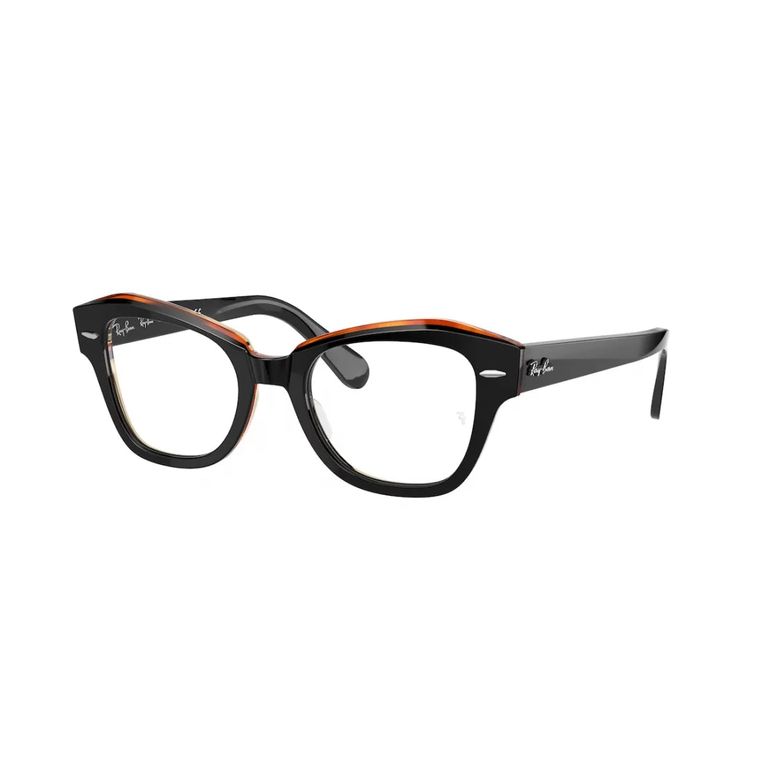 OCCHIALE DA VISTA UNISEX RAY-BAN RX 5486 STATE STREET 8096 NERO SU MARRONE TRASPARENTE CALIBRO 48