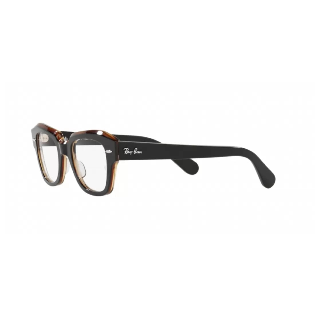 OCCHIALE DA VISTA UNISEX RAY-BAN RX 5486 STATE STREET 8096 NERO SU MARRONE TRASPARENTE CALIBRO 48