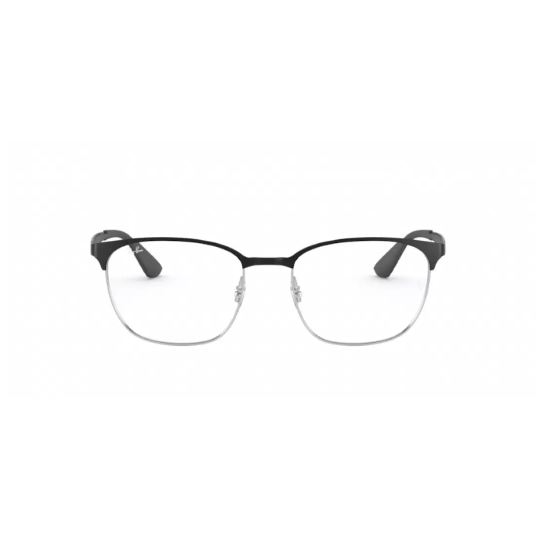 OCCHIALE DA VISTA UNISEX RAY-BAN RX 6356 - 2861 TOP NERO SU ARGENTO LUCIDO CALIBRO 50