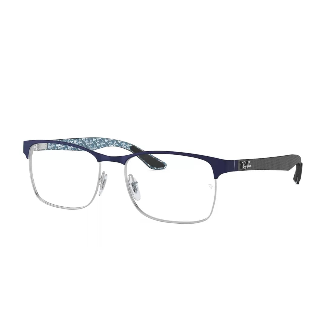 OCCHIALE DA VISTA UOMO RAY-BAN RX 8416 - 3016 ARGENTO SUL BLU OPACO SUPERIORE CALIBRO 55