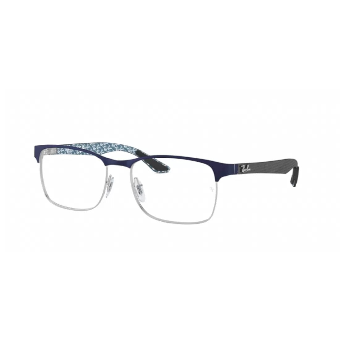OCCHIALE DA VISTA UOMO RAY-BAN RX 8416 - 3016 ARGENTO SUL BLU OPACO SUPERIORE CALIBRO 55
