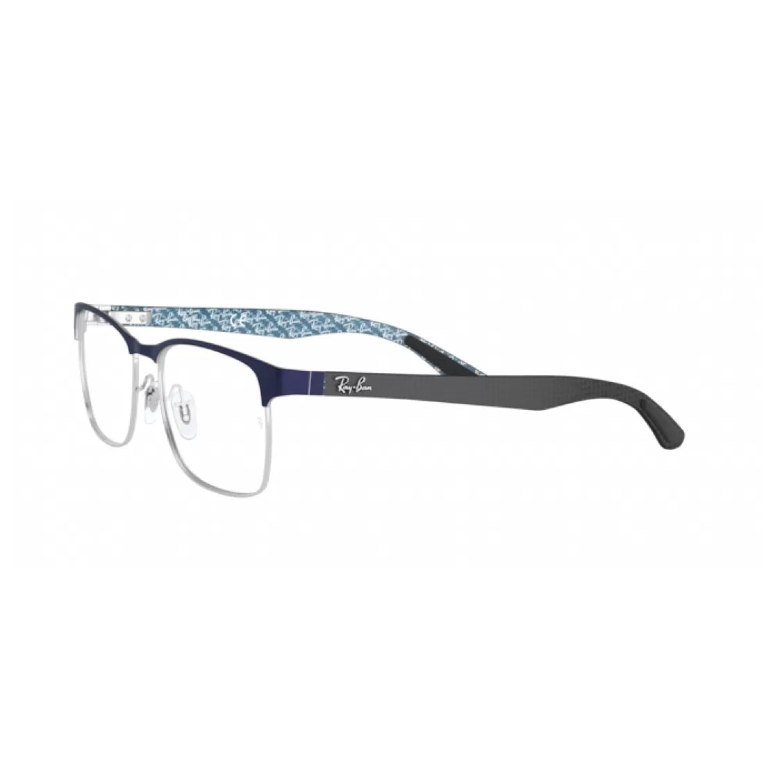 OCCHIALE DA VISTA UOMO RAY-BAN RX 8416 - 3016 ARGENTO SUL BLU OPACO SUPERIORE CALIBRO 55