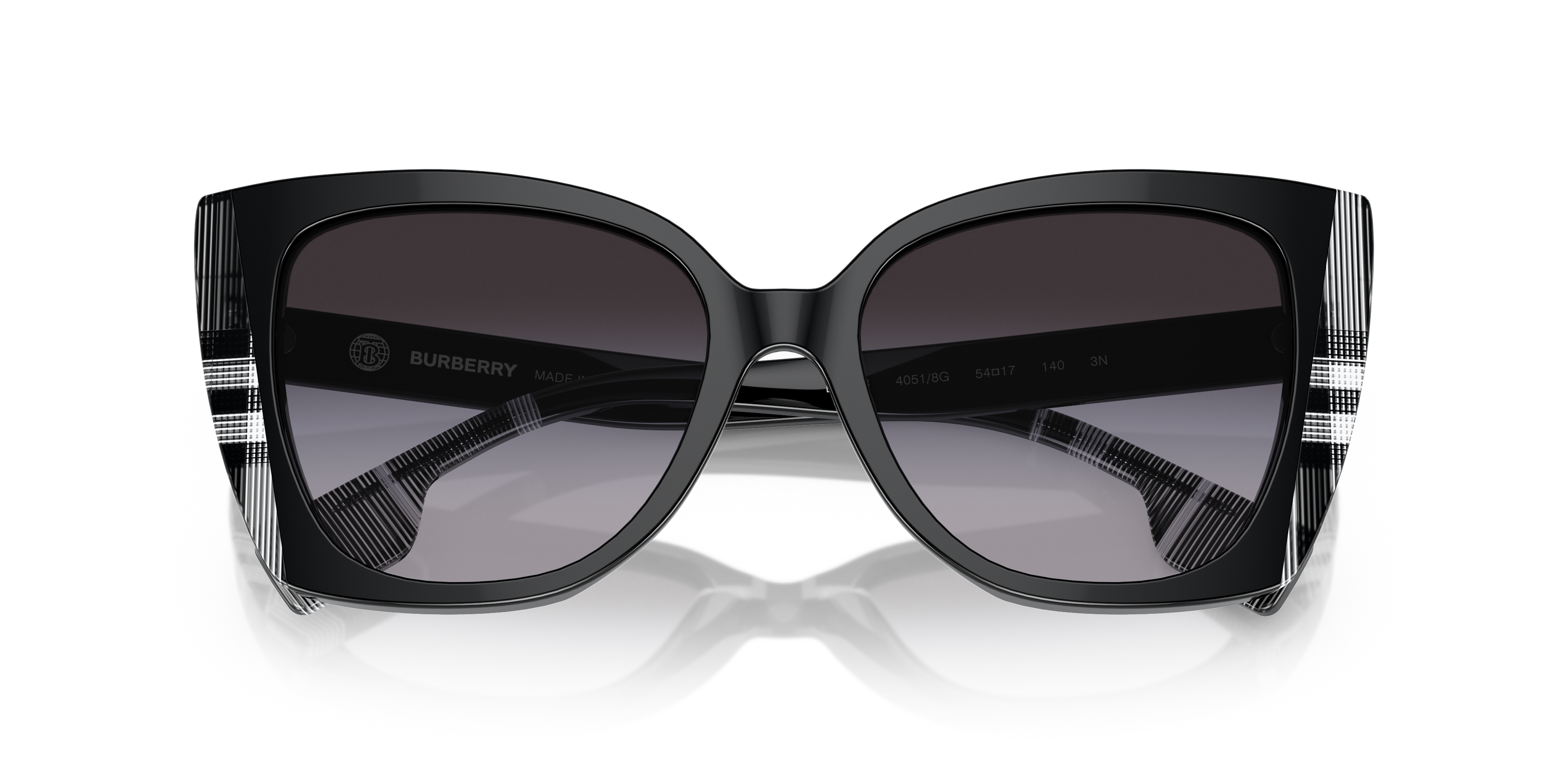 BURBERRY BE 4393 MERYL 405313 DARK HAVANA BROWN-CHECK | WOMEN'S SUNGLASSES 