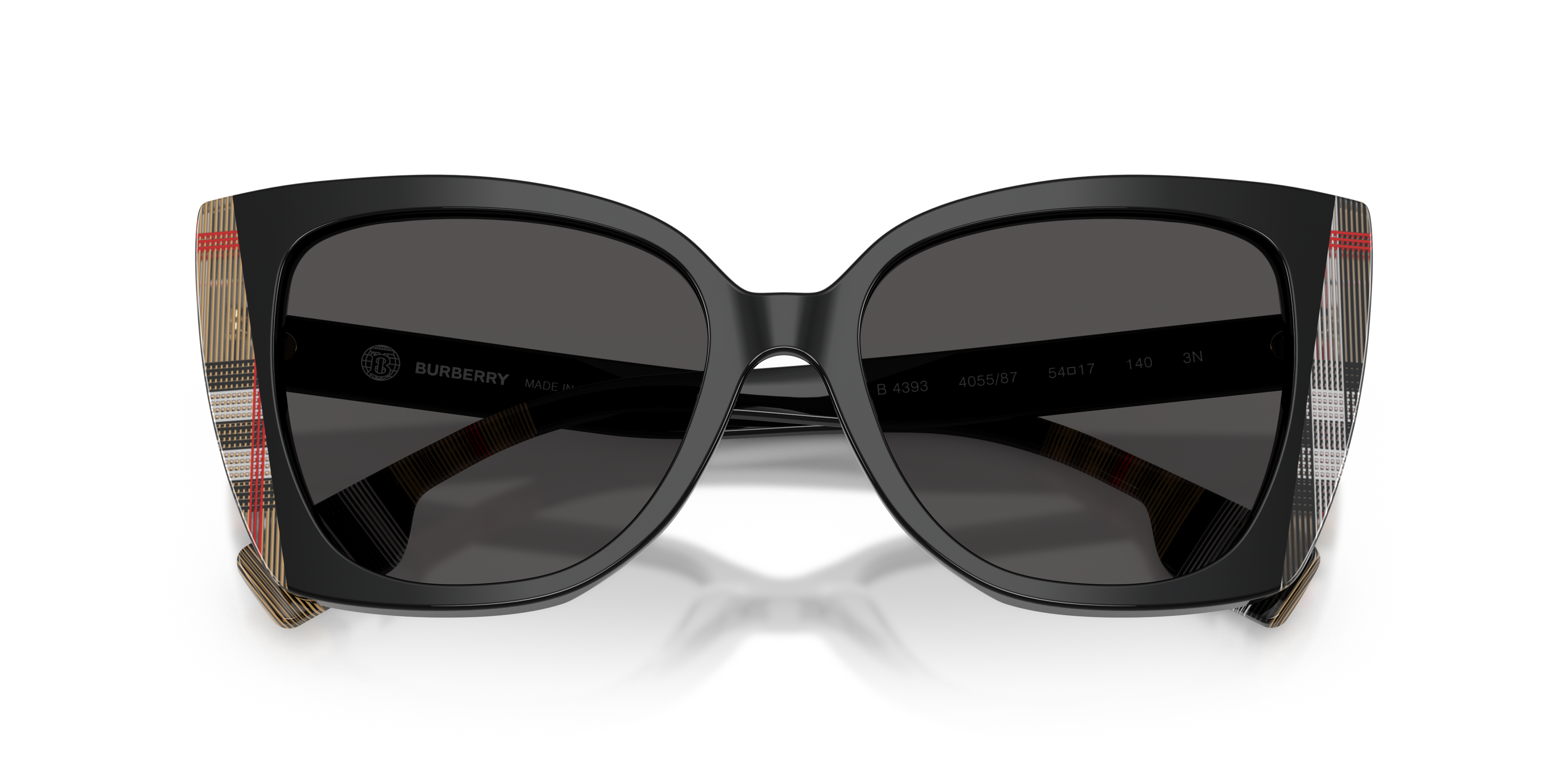 BURBERRY BE 4393 MERYL 405313 DARK HAVANA BROWN-CHECK | WOMEN'S SUNGLASSES 