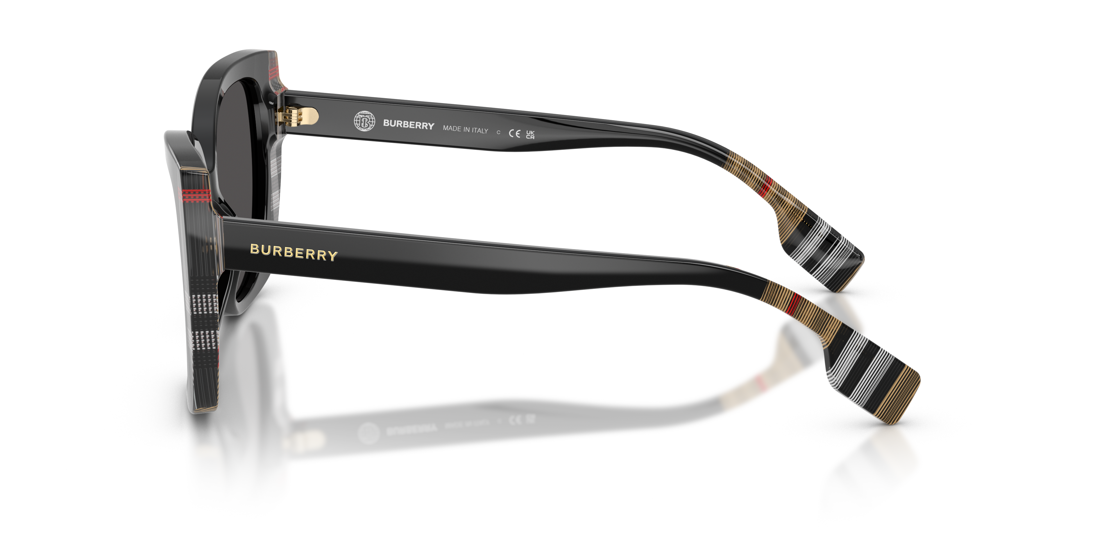 BURBERRY BE 4393 MERYL 405313 DARK HAVANA BROWN-CHECK | WOMEN'S SUNGLASSES 