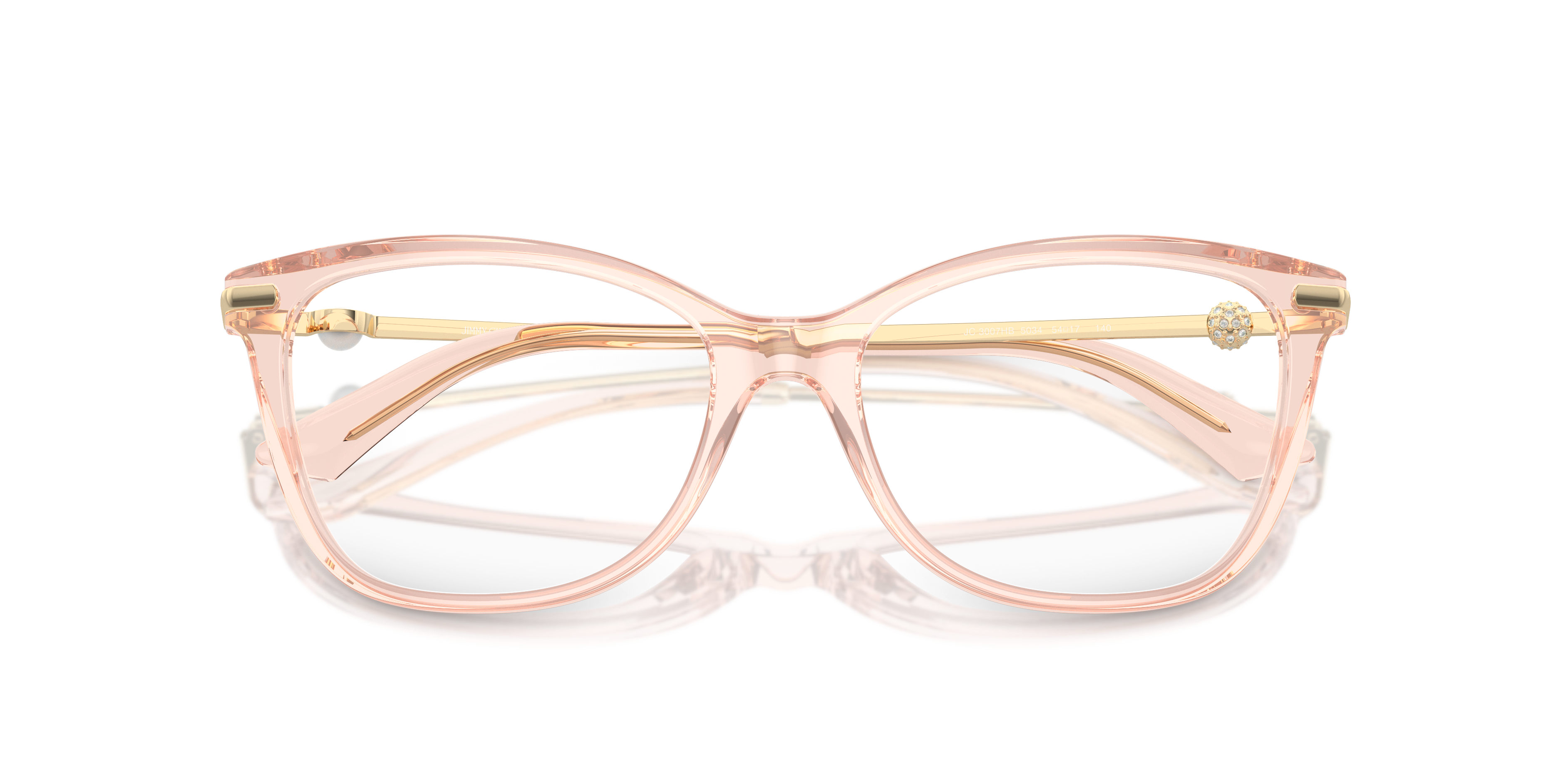 Occhiali da sole neri Jimmy Choo JC3007HB per donna, montatura squadrata lucida con lenti scure e dettagli dorati sulle aste,