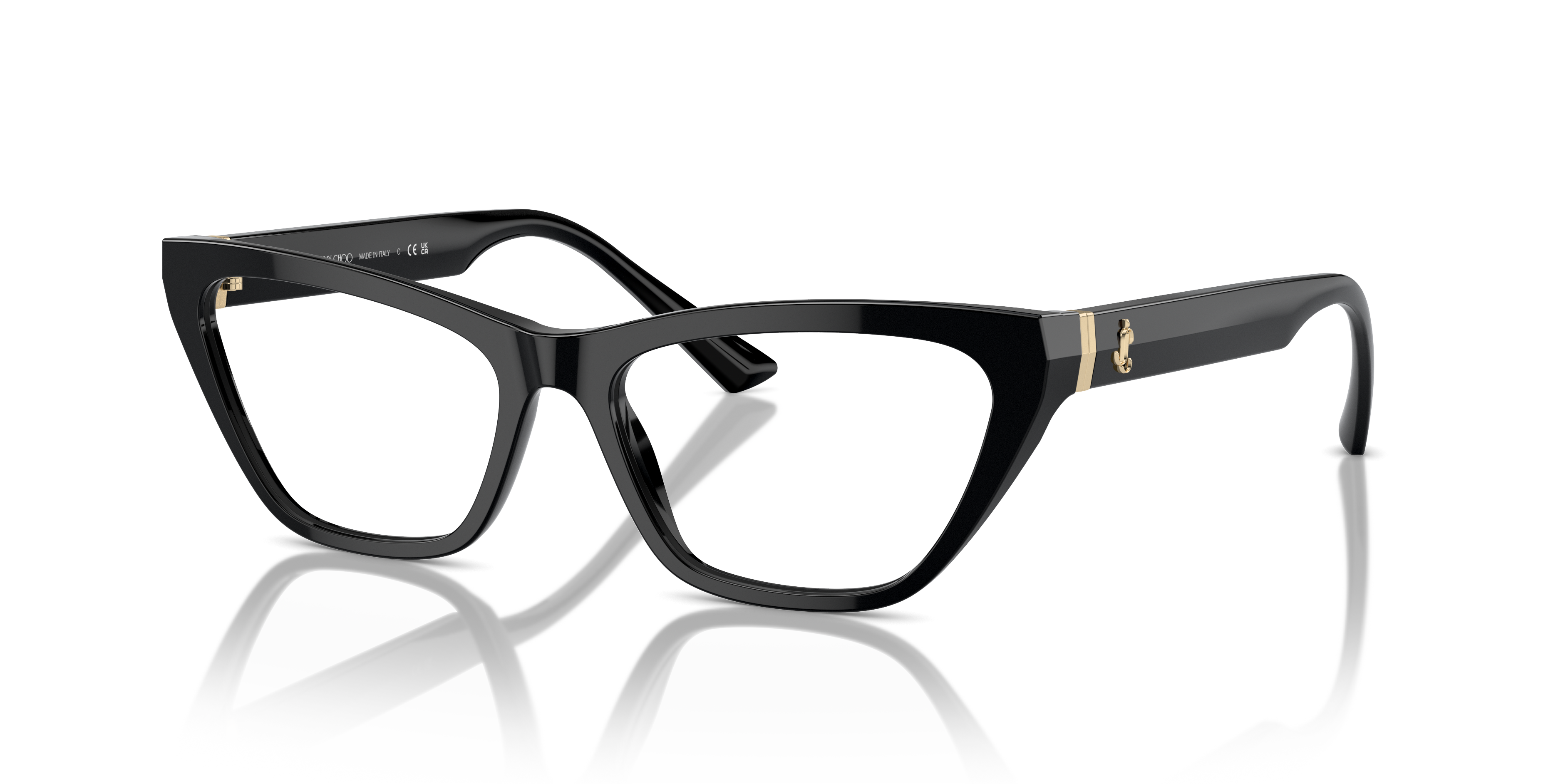 Occhiali da sole neri Jimmy Choo JC3014 da donna, con montatura in acetato e lenti scure, mostrati su sfondo neutro.
