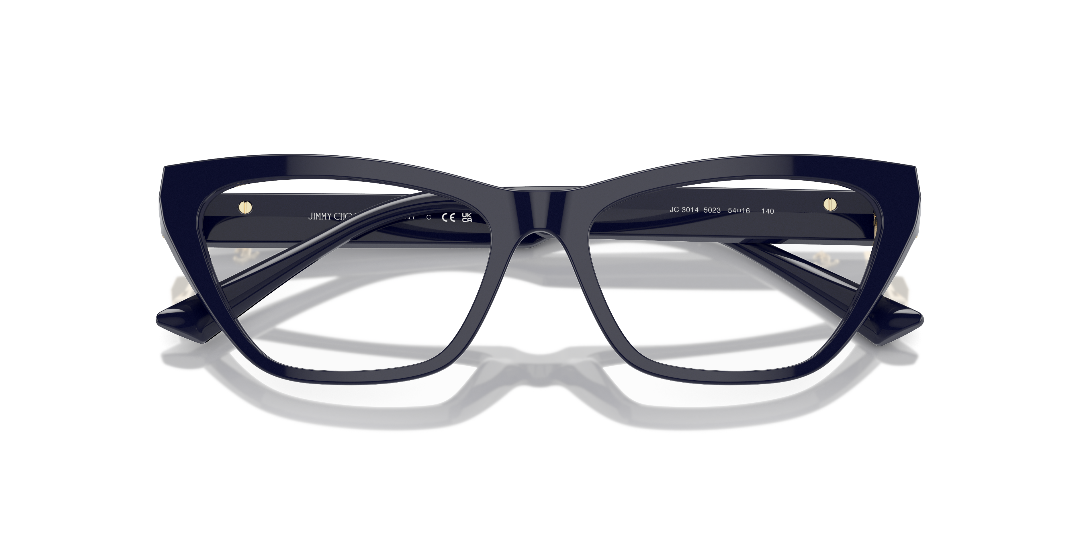 Occhiali da sole neri Jimmy Choo JC3014 da donna, con montatura in acetato e lenti scure, mostrati su sfondo neutro.