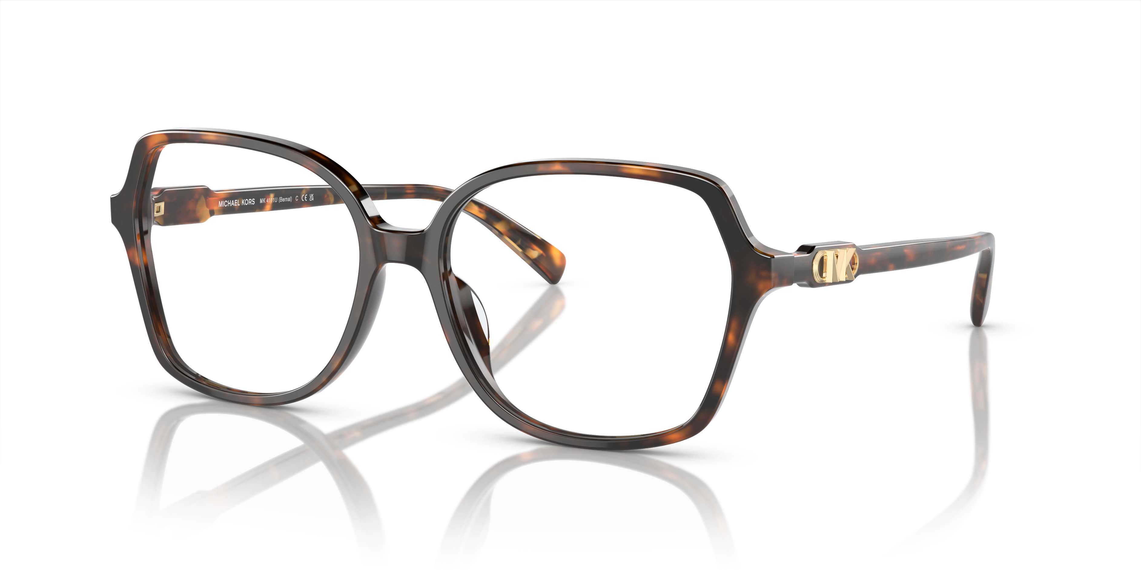 Occhiali da sole Michael Kors donna 0MK4111U Bernal Dark Tortoise su sfondo chiaro