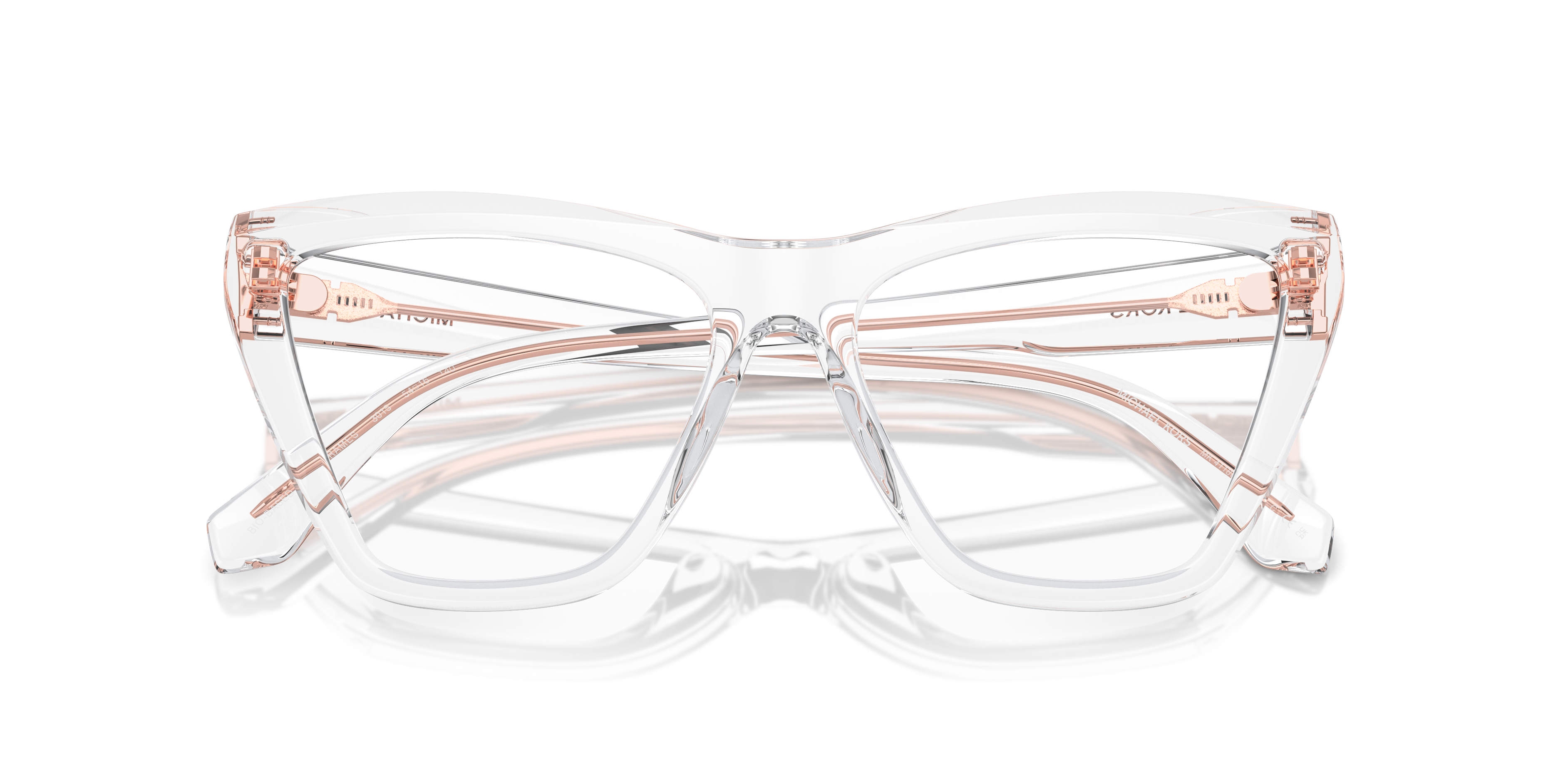 Occhiali da sole Michael Kors Hawaii 0MK4118U Rose Transparent da donna, frontale e laterale