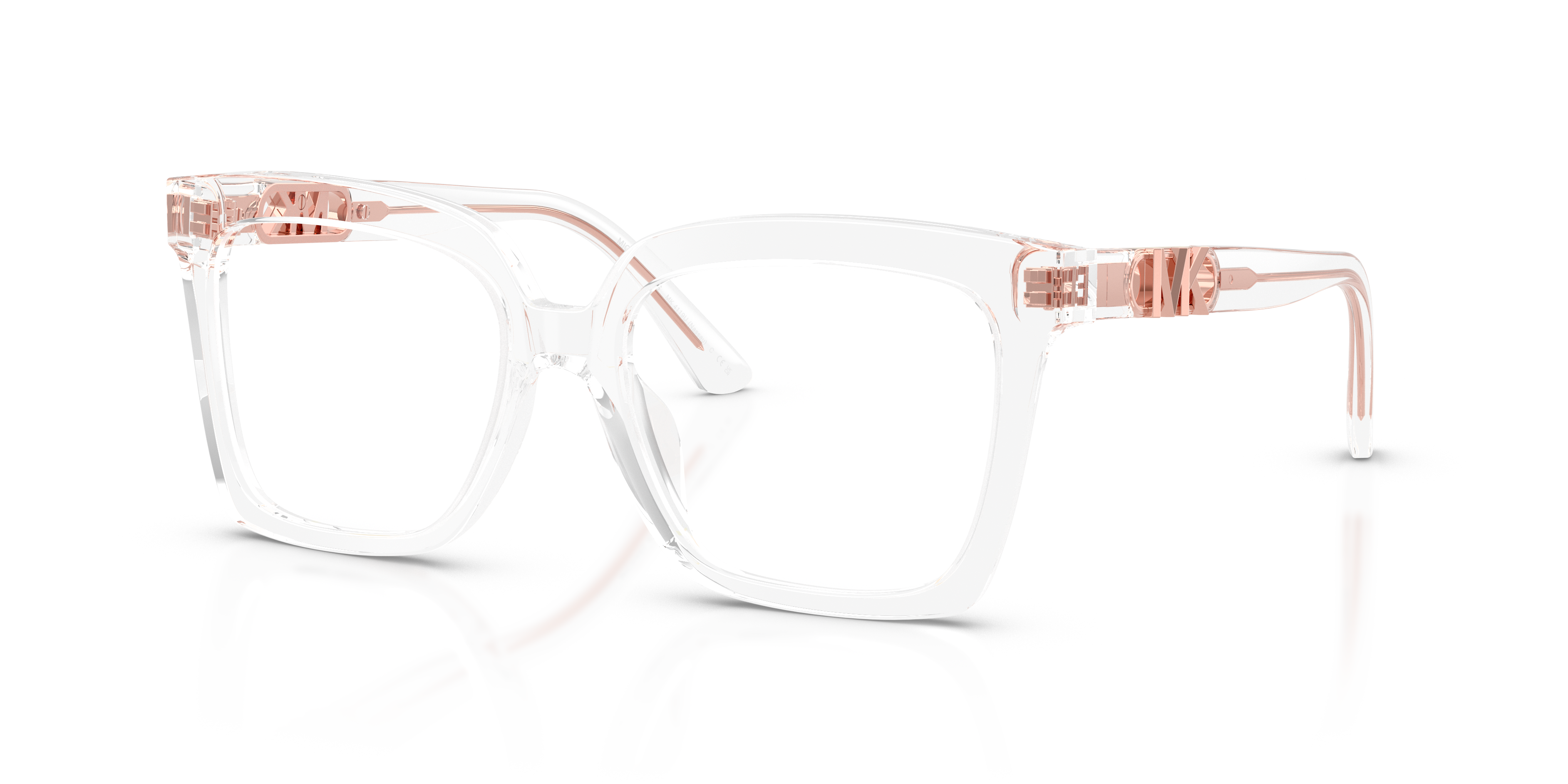 Occhiali da sole Michael Kors Nassau 0MK4119U Crystal da donna, frontale e aste in metallo trasparente
