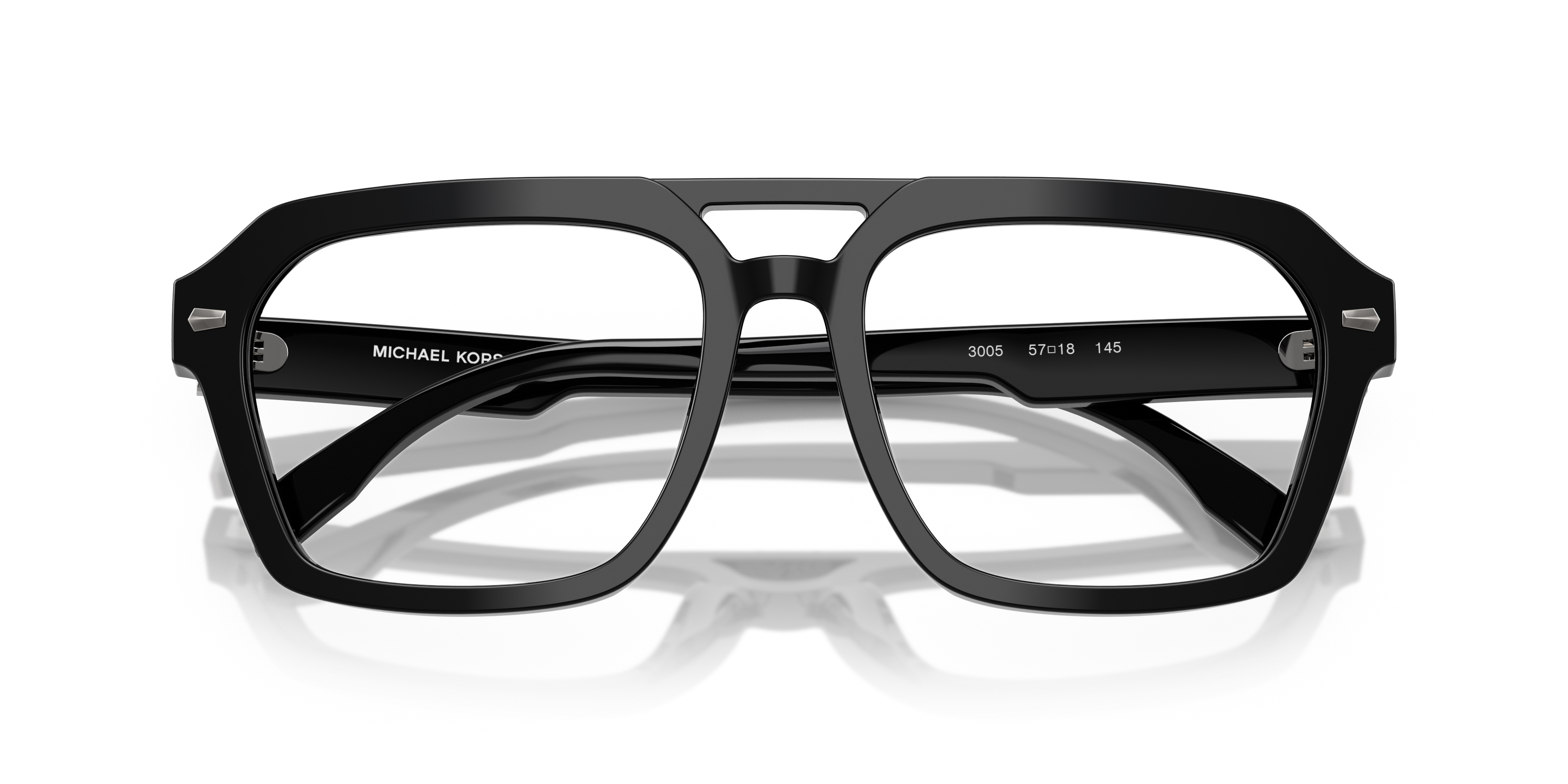 Occhiali da sole Michael Kors da uomo modello 0MK4126 Seaview di colore nero, montatura in acetato, visti frontalmente su sfo