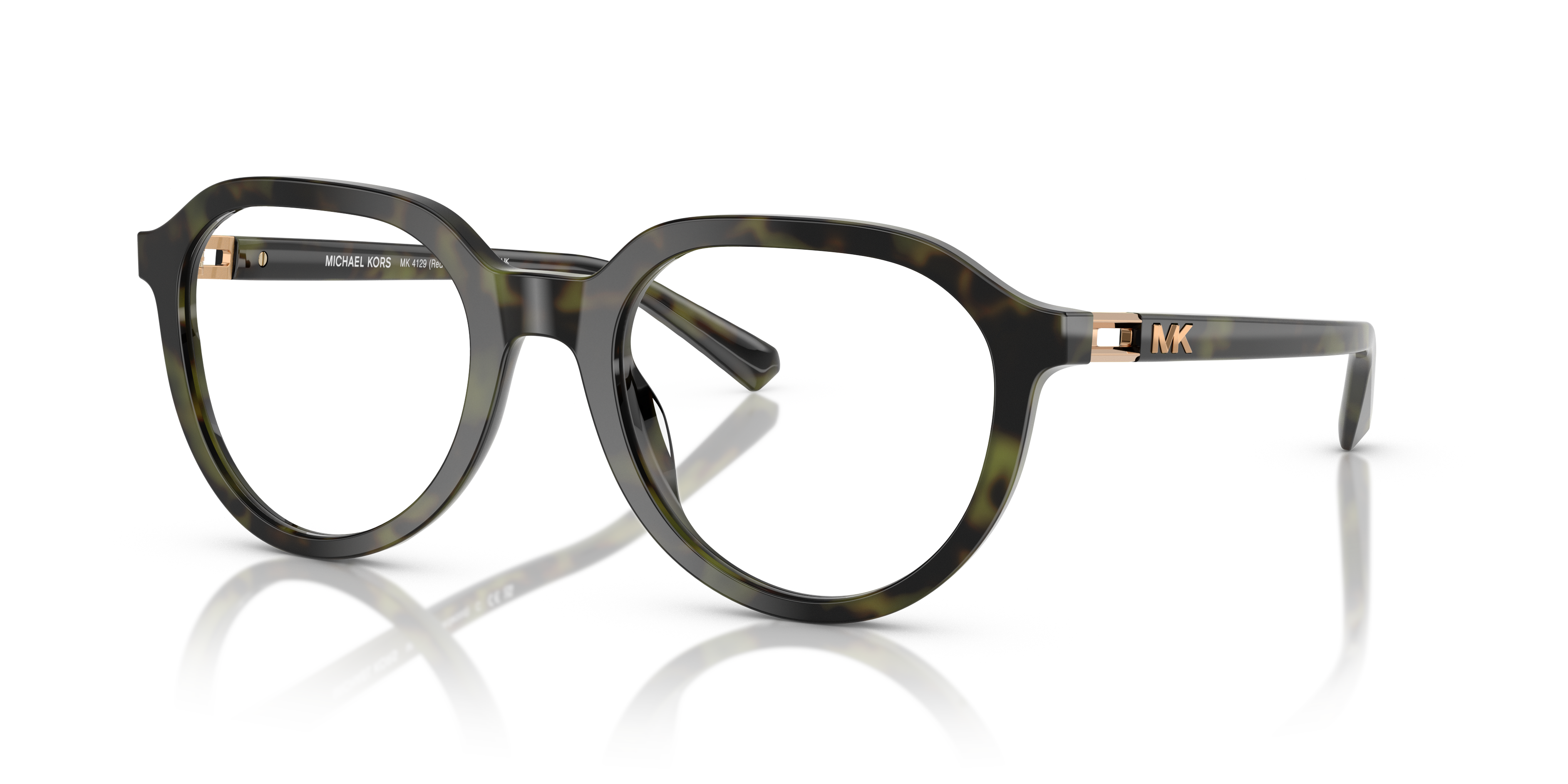 Occhiali da sole da uomo Michael Kors 0MK4129 Redwood in colore Olive Tortoise, montatura tartarugata marrone e verde, lenti