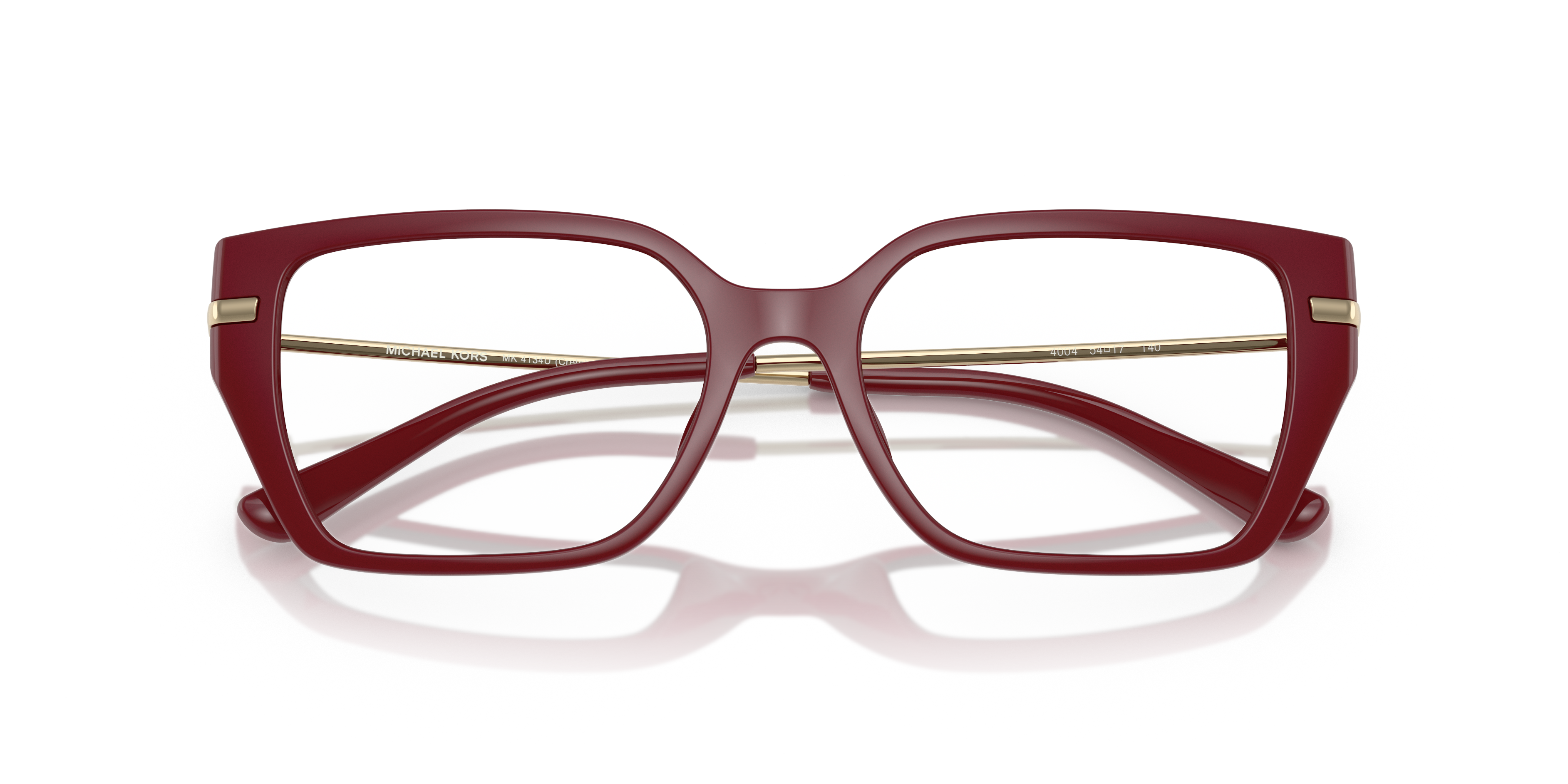 Occhiali da sole Michael Kors Crete da donna, modello MK4134U, colore Dark Tortoise, visti di fronte su sfondo neutro che ne