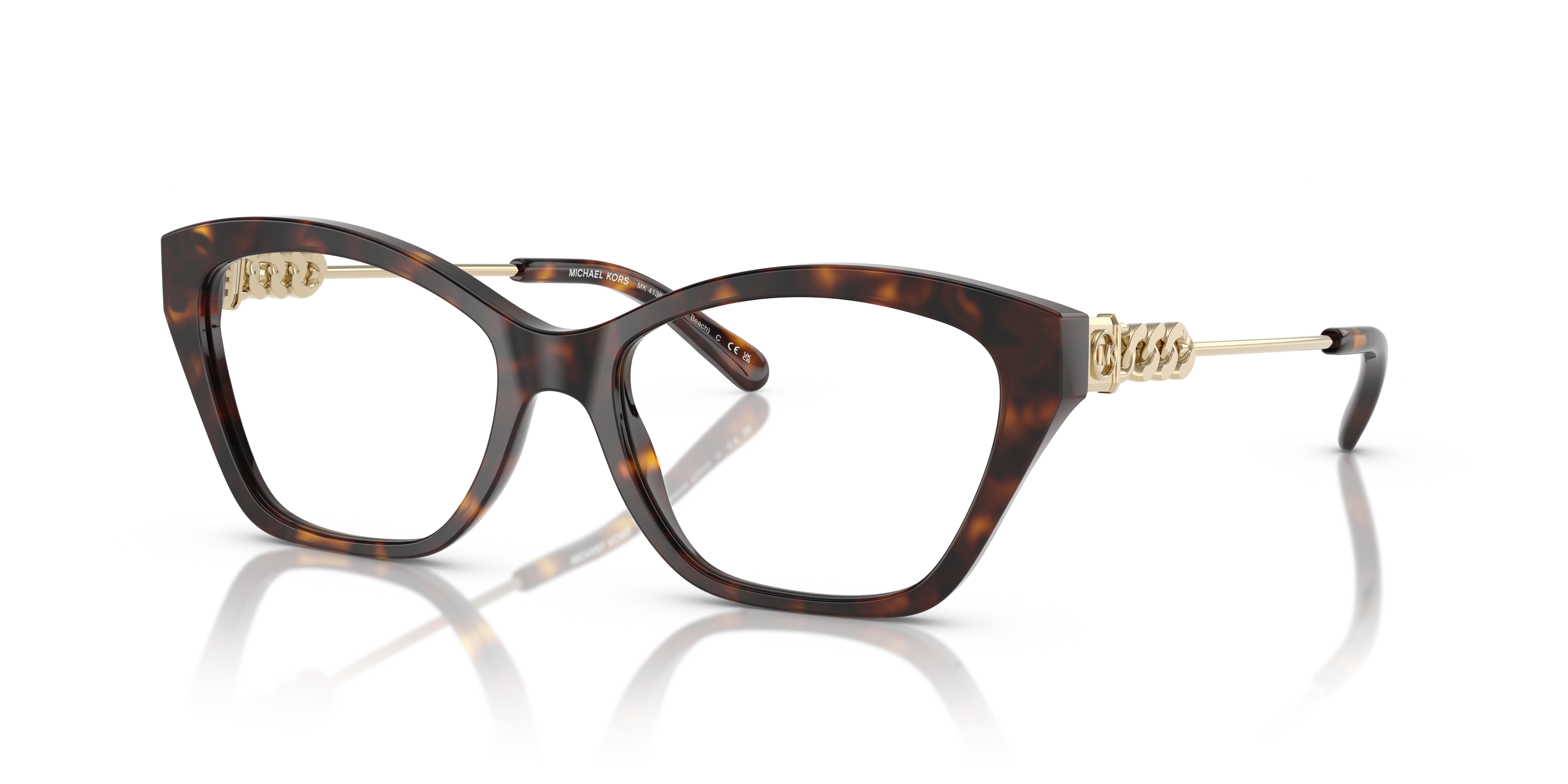 Occhiali da sole Michael Kors Makena Beach 0MK4136 da donna con montatura tartarugata scura (Dark Tortoise) e lenti scure, mo