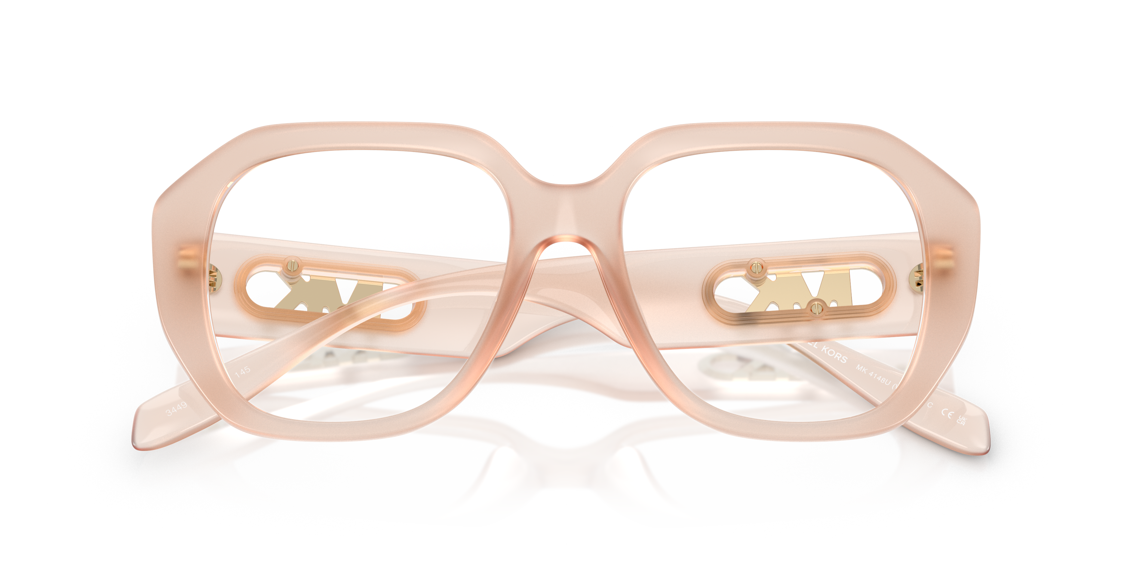 Donna con occhiali da sole Michael Kors Valletta 0MK4148U in colore Dark Tortoise, mostrati frontalmente con montatura tartar