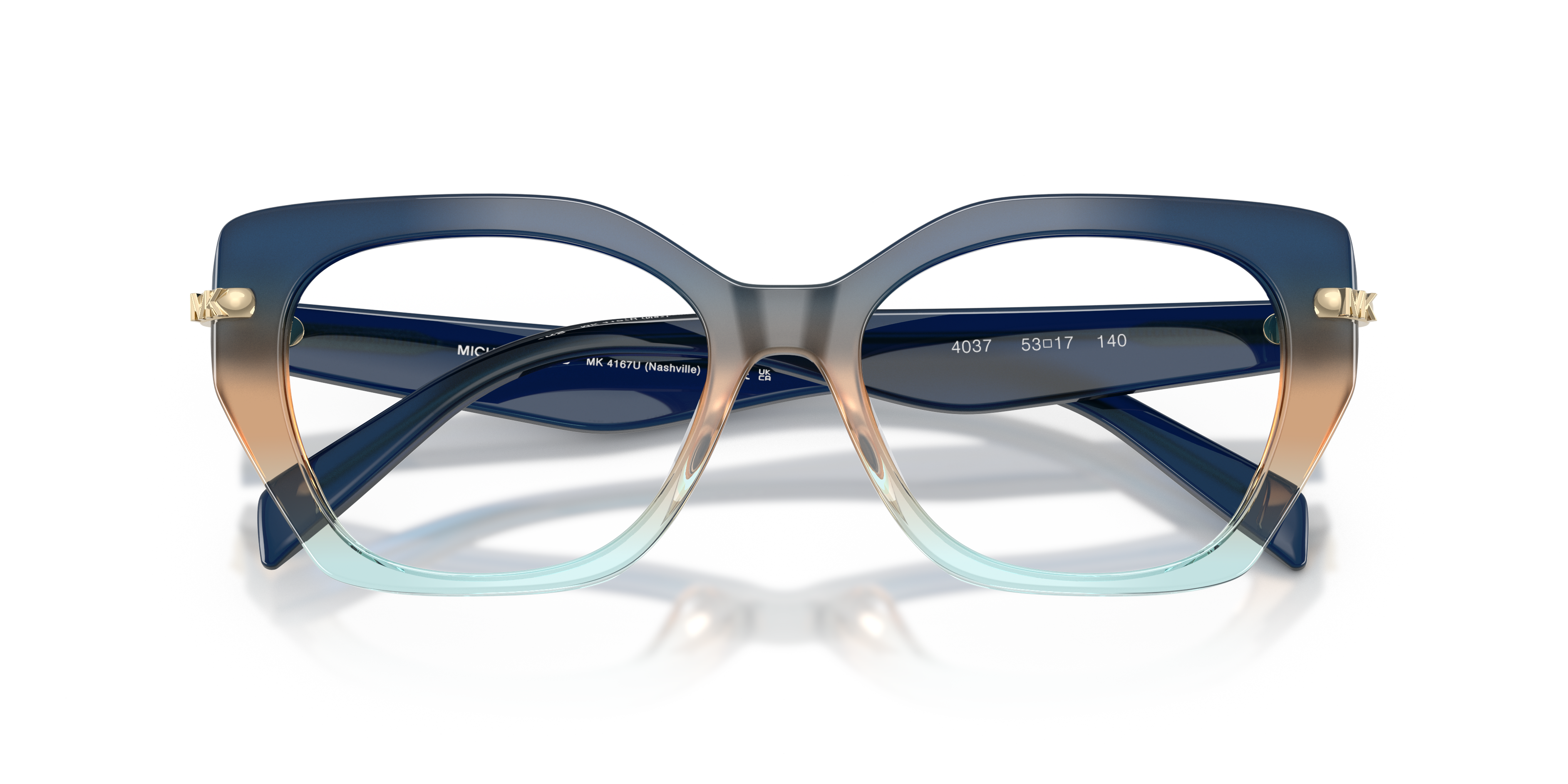 Occhiali da sole Michael Kors Nashville Black Horn, montatura in acetato nero con effetto corno, lenti scure e logo dorato su