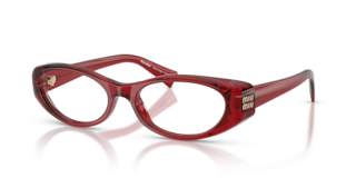 Miu Miu 0MU 03ZV Donna - Occhiali da Vista Rosso Trasparente