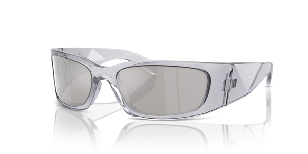 Occhiali da Sole Prada PR A19S Uomo Grigio Trasparente Originali
