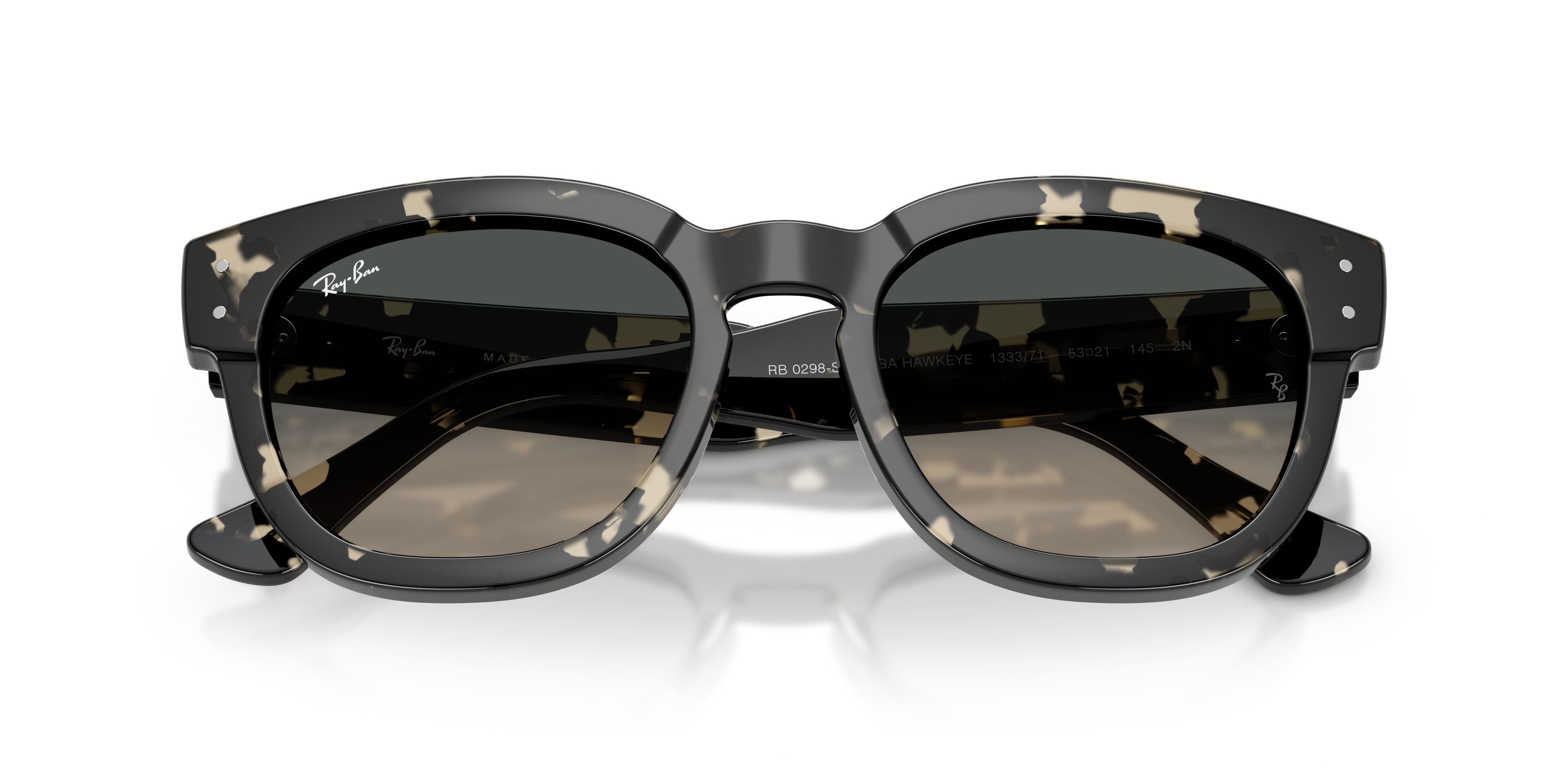 RAY-BAN RB 0298S MEGA HAWKEYE 1292M2 HAVANA ON TRANSPARENT BROWN | UNISEX SUNGLASSES 