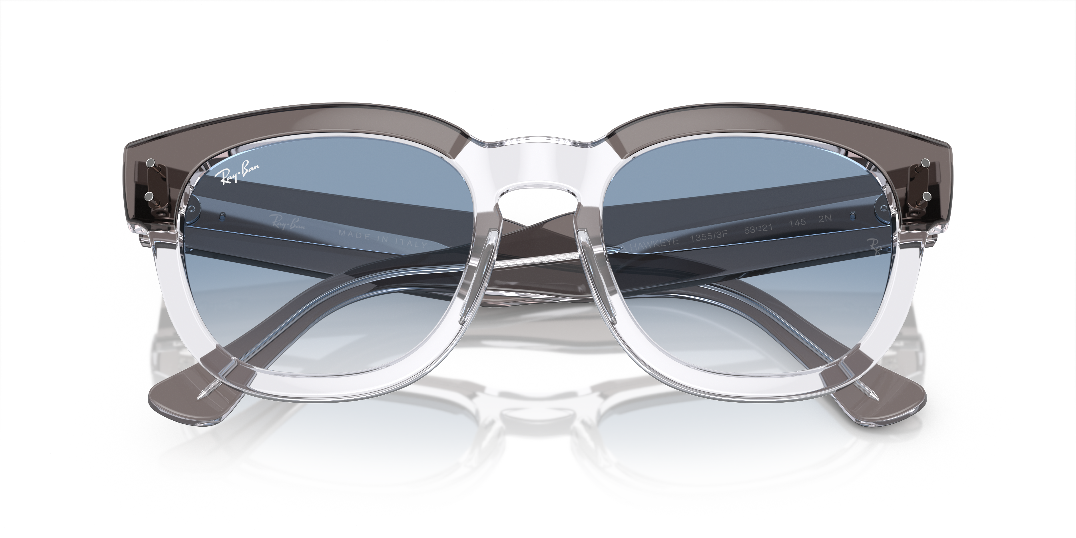 RAY-BAN RB 0298S MEGA HAWKEYE 1292M2 HAVANA ON TRANSPARENT BROWN | UNISEX SUNGLASSES 