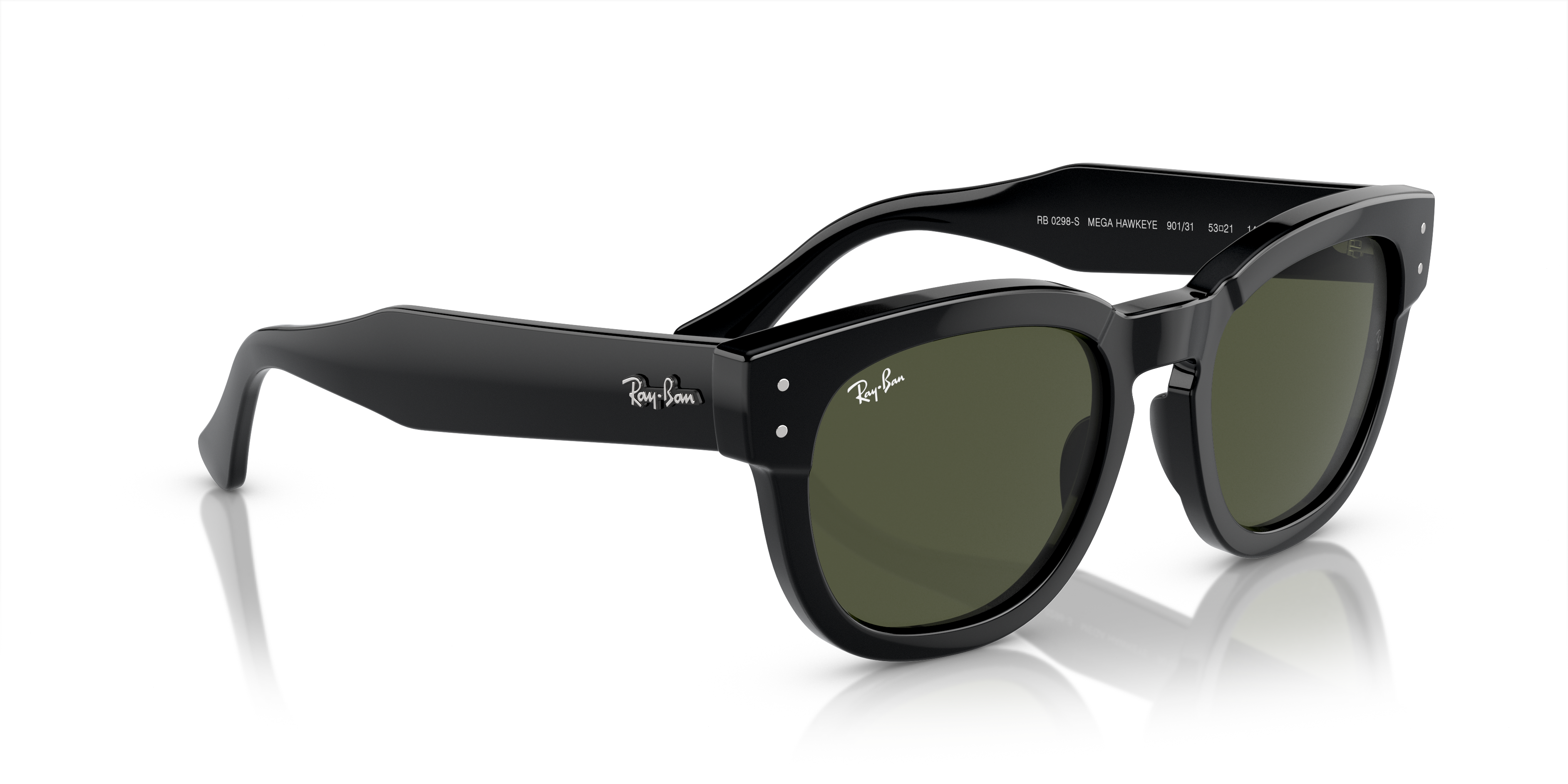 RAY-BAN RB 0298S MEGA HAWKEYE 1292M2 HAVANA ON TRANSPARENT BROWN | UNISEX SUNGLASSES 