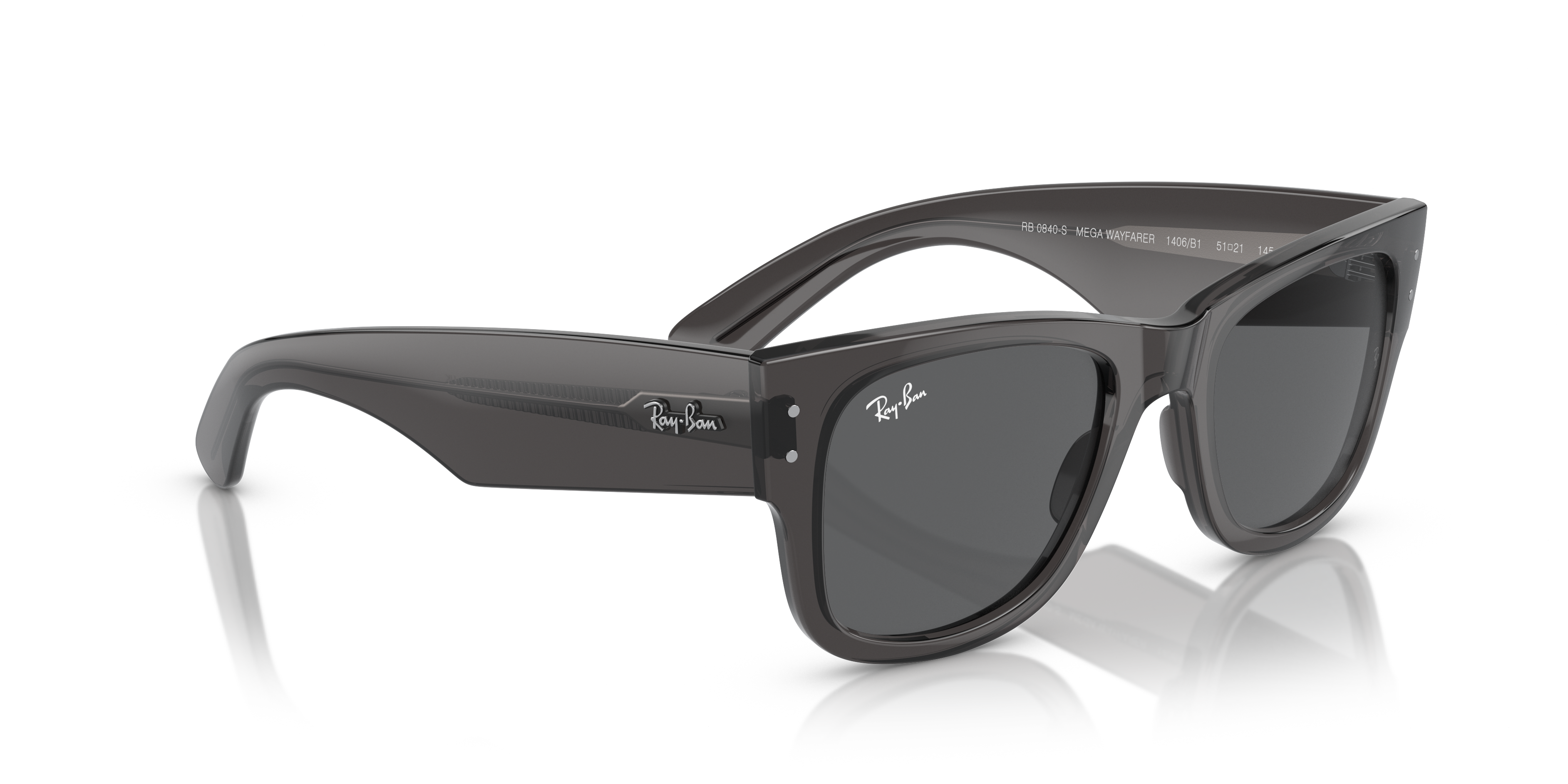 Ray-Ban Mega Wayfarer Marrone Trasparente - Occhiali da Sole Unisex