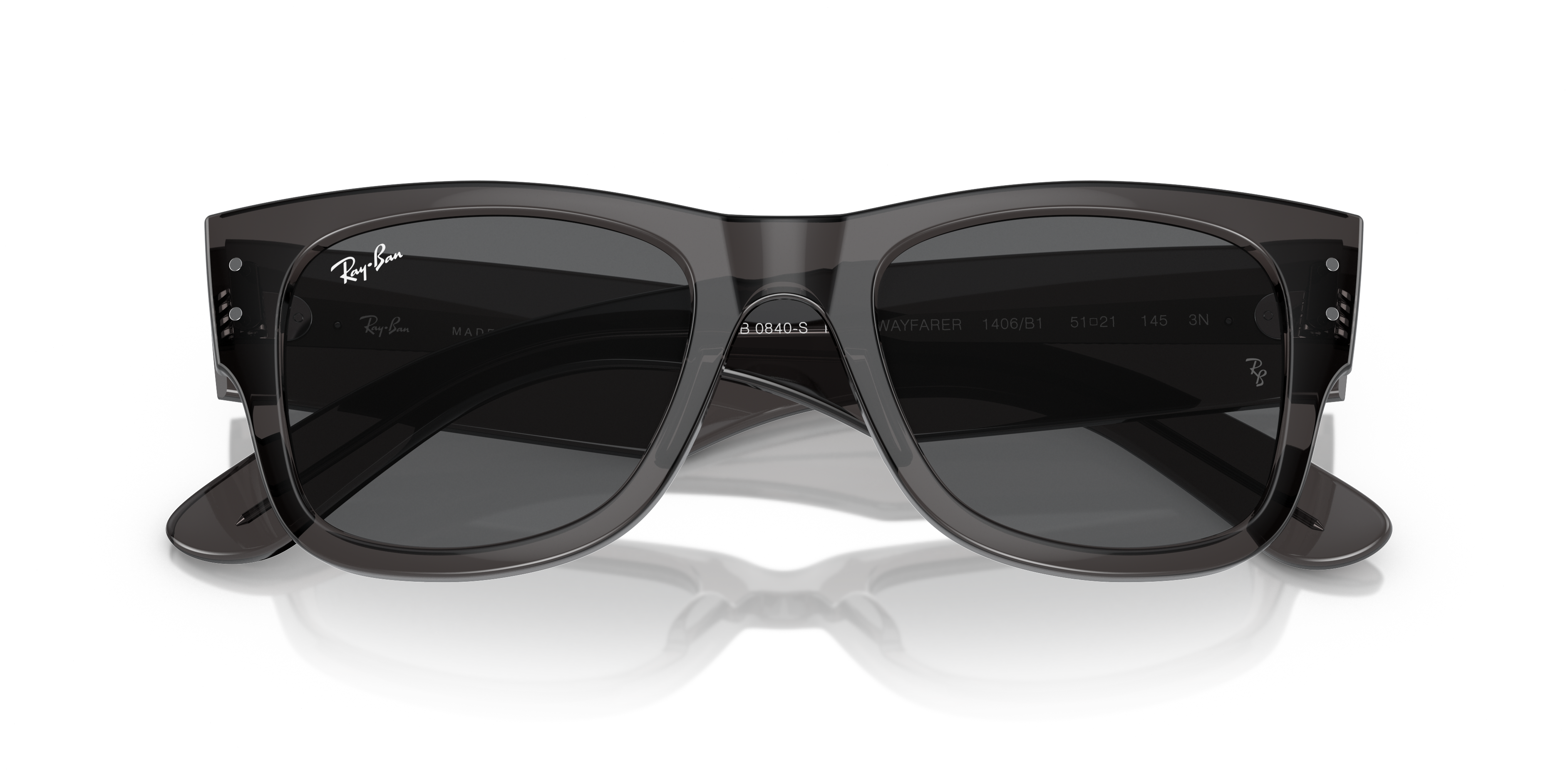 Ray-Ban Mega Wayfarer Marrone Trasparente - Occhiali da Sole Unisex