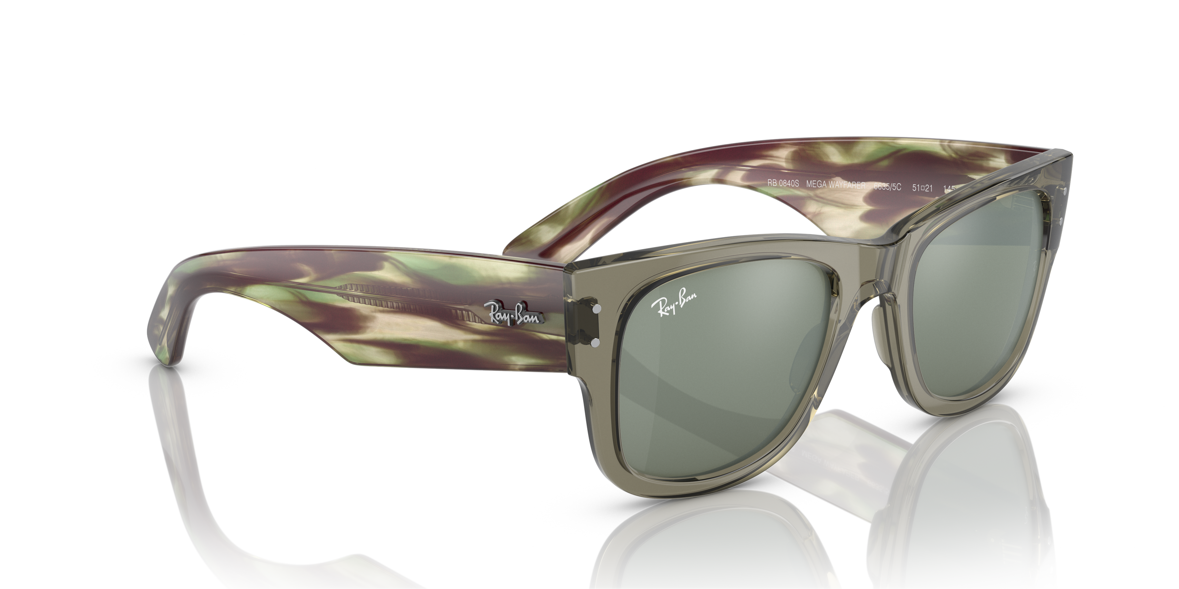 Ray-Ban Mega Wayfarer Marrone Trasparente - Occhiali da Sole Unisex